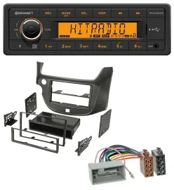 Continental MP3 Bluetooth AUX USB Autoradio für Honda Jazz (ab 2009) dunkelgrau