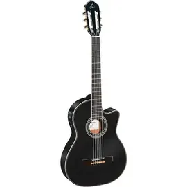 Классическая гитара с подключением Ortega Family Series Pro RCE145BK Thinline Black
