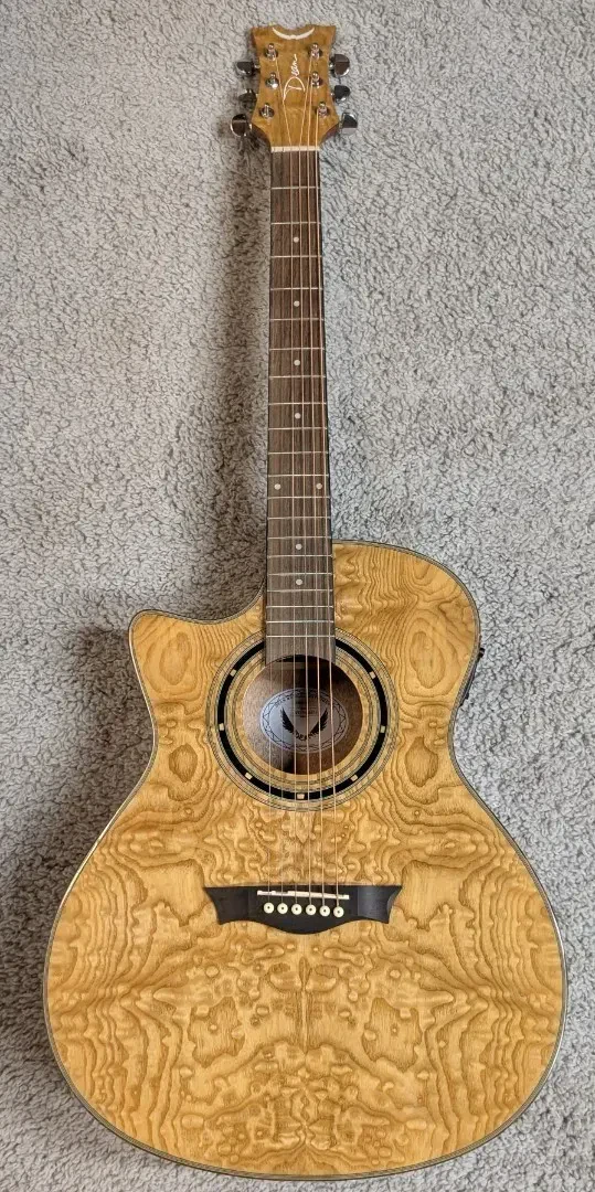 Dean EQAL GN Exotica Quilt Ash LEFTY Acoustic-Electric Guitar in Natural Finish