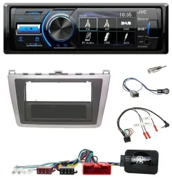 Автомагнитола для Mazda 6 (2008–2012) JVC Bluetooth USB DAB серебристый/черный