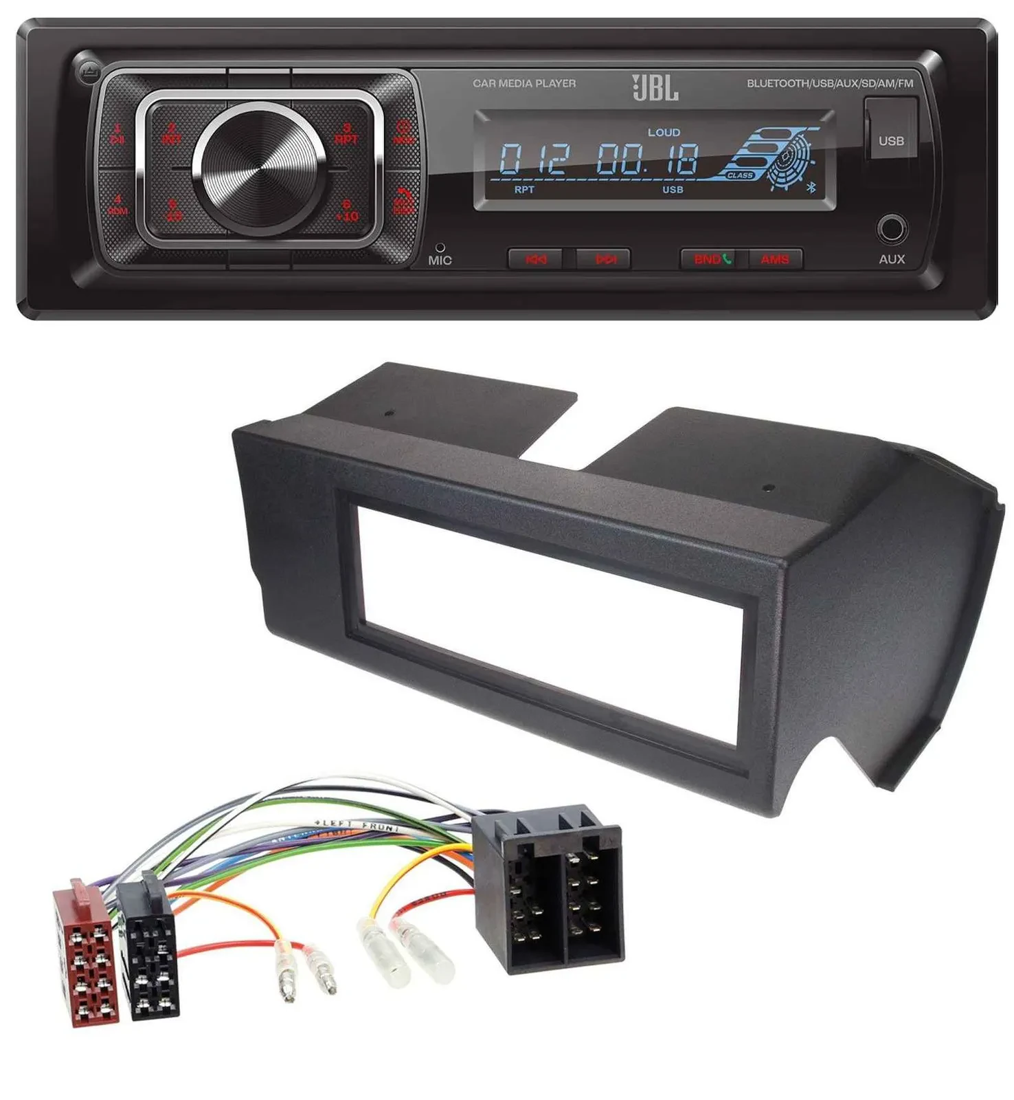 Автомагнитола для Fiat Panda (до 2002) JBL MP3, SD, AUX, USB, Bluetooth черная