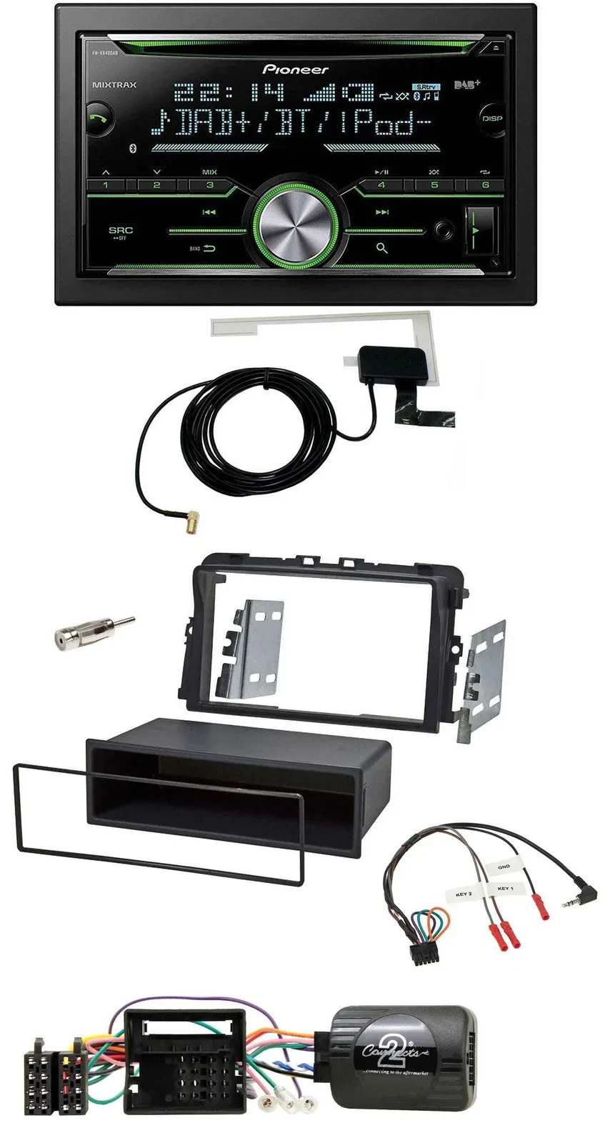 Pioneer CD USB Lenkrad Bluetooth 2DIN DAB Autoradio für Opel Vivaro 2011-2015