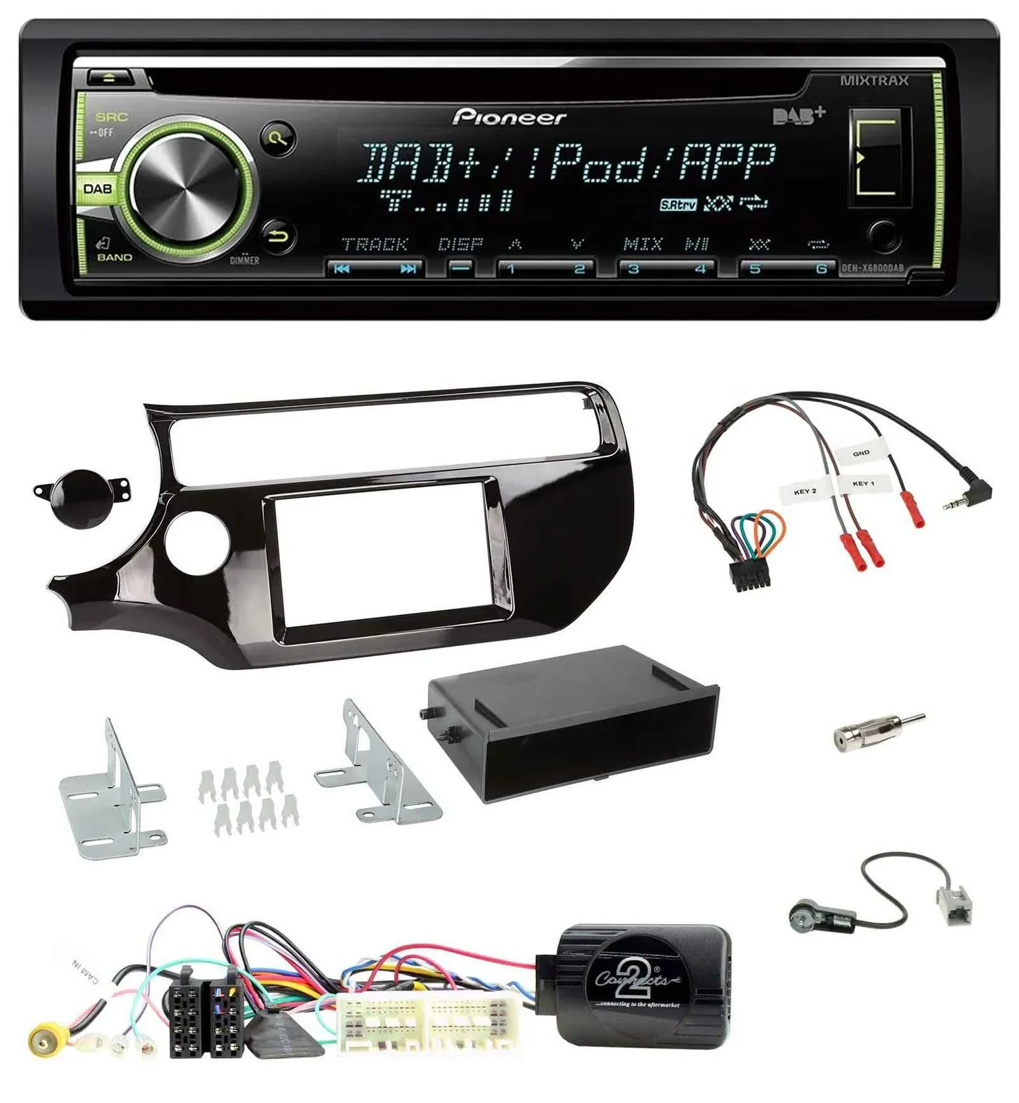 Автомагнитола Pioneer CD/DAB/USB/MP3 для Kia Rio UB Facelift 2017–2023, piano black