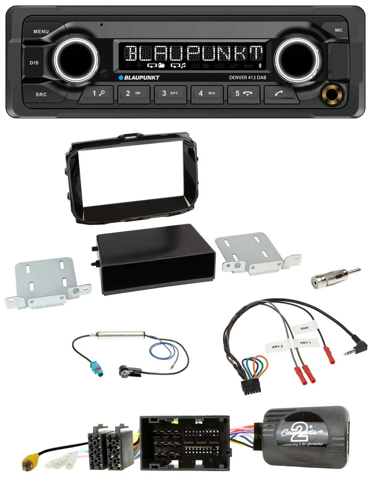 Blaupunkt Bluetooth DAB Lenkrad USB Autoradio für Alfa Giulietta 13-21 piano-sch