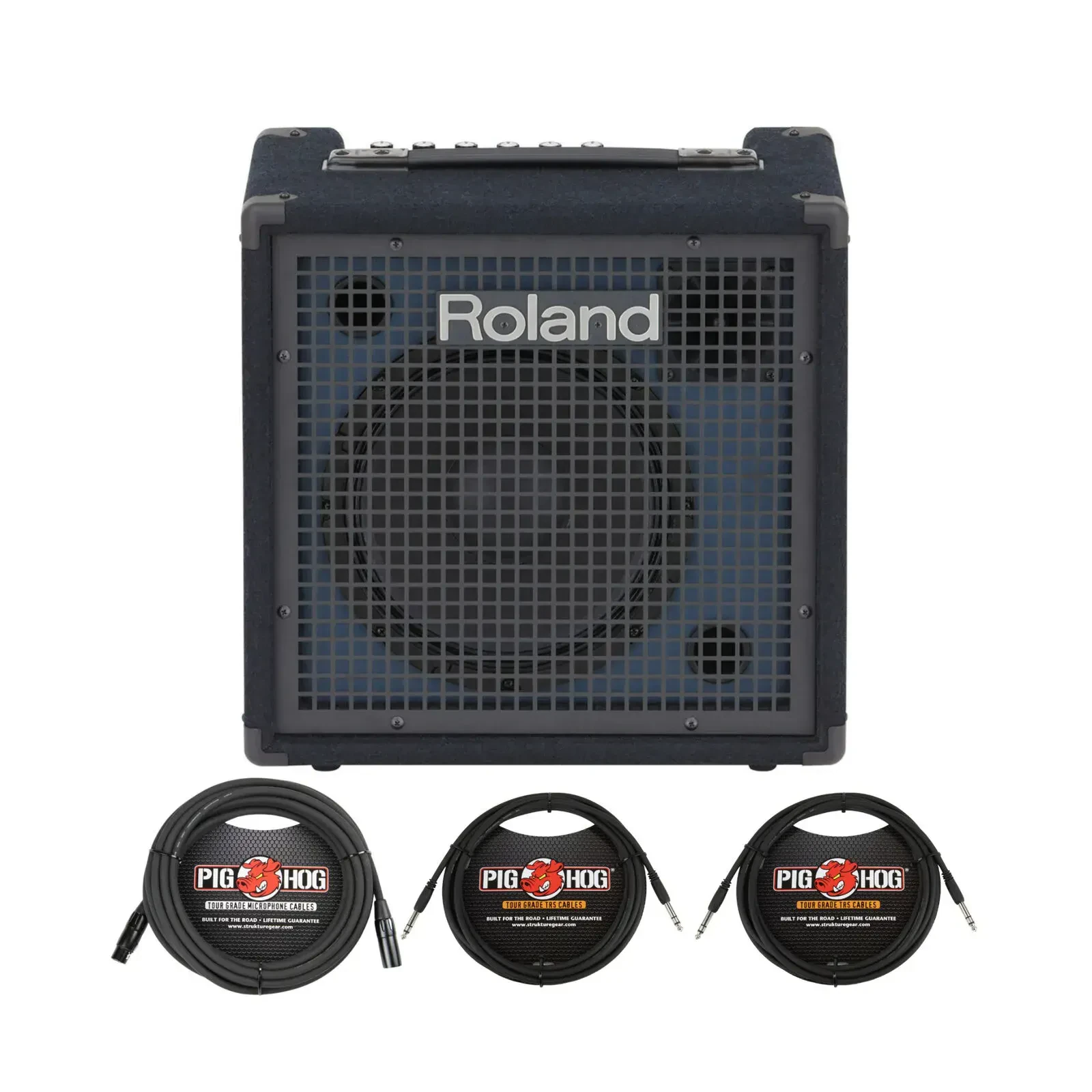 Roland KC-400 150-Watt Compact 4-Channel Stereo Mixing Keyboard Amplifier Bundle