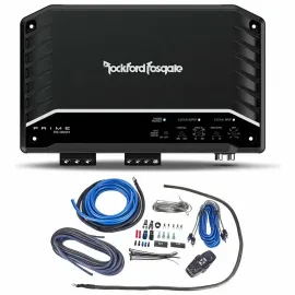 Rockford Fosgate R2-1200X1 1200W Monoblock Amplifier w/ Free NVX 4 AWG Amp Kit