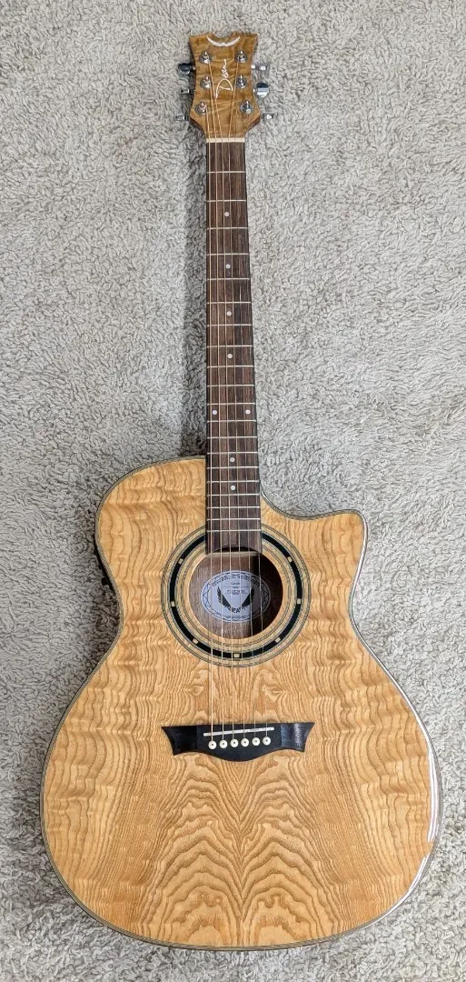 Dean EQA GN Exotica Quilt Ash Acoustic-Electric Guitar in a Gloss Natural Finish