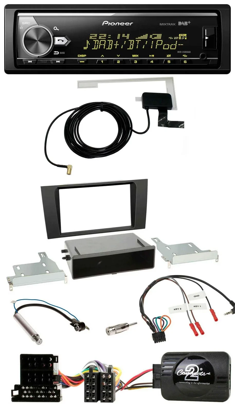 Pioneer Bluetooth DAB USB Lenkrad Autoradio für Audi A4 B5 1999-2001