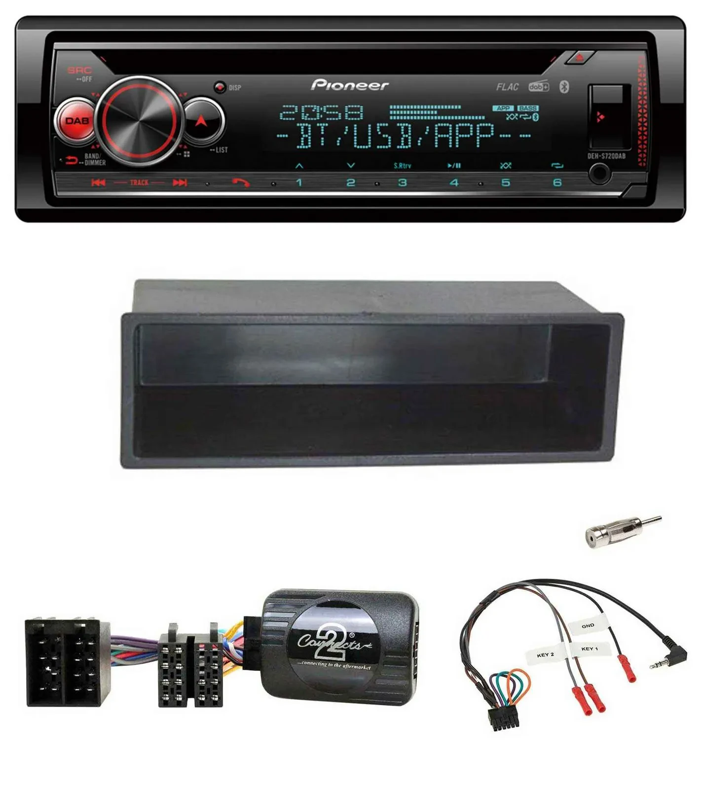 Pioneer Lenkrad DAB CD Bluetooth USB Autoradio für Citroen C2 C3 Berlingo 02-06
