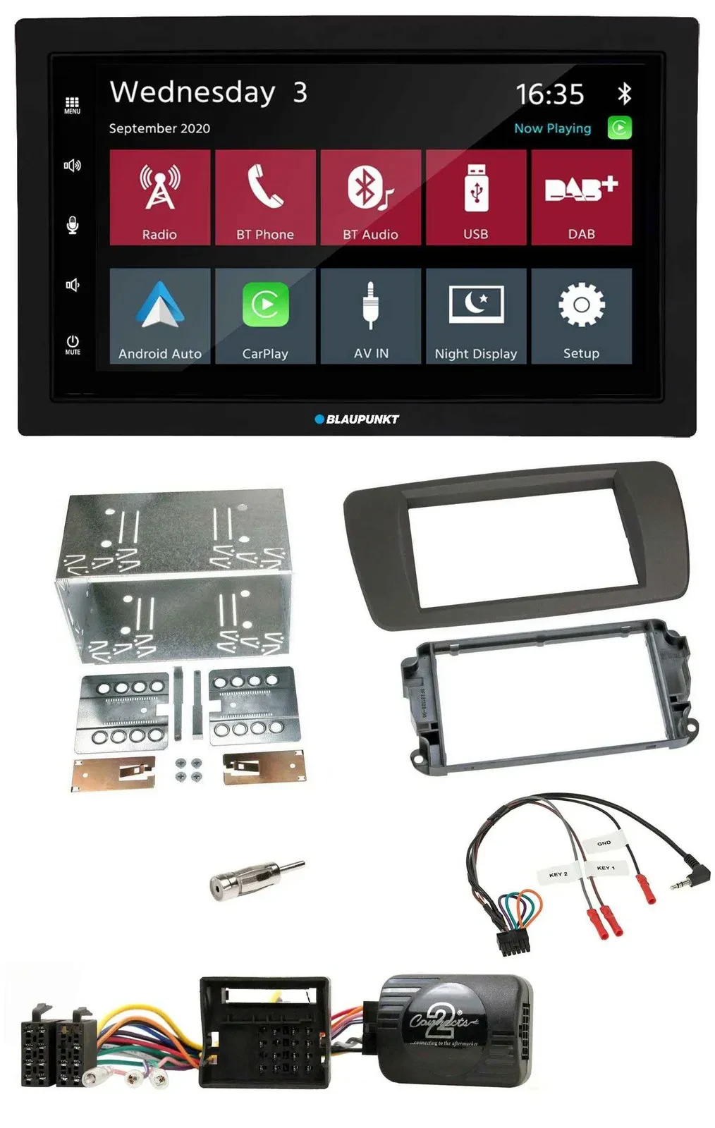Blaupunkt 2DIN Lenkrad USB Bluetooth DAB Autoradio für Seat Ibiza ab 08 tuam-gre