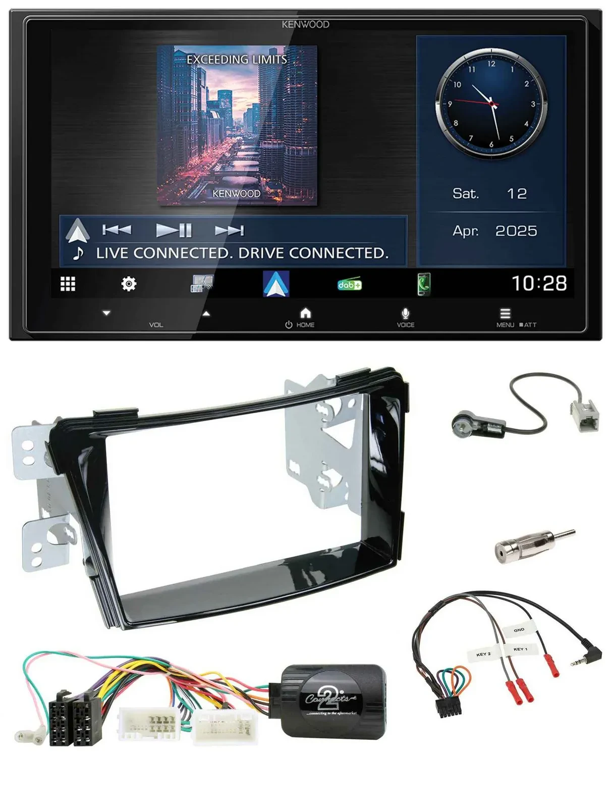 Kenwood Bluetooth 2DIN USB DAB Lenkrad Autoradio für Hyundai i40 ab 2011 VF Klav