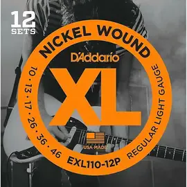 Струны для электрогитары D'Addario EXL110-12P Nickel Wound Light 10-46 (12 упаковок)