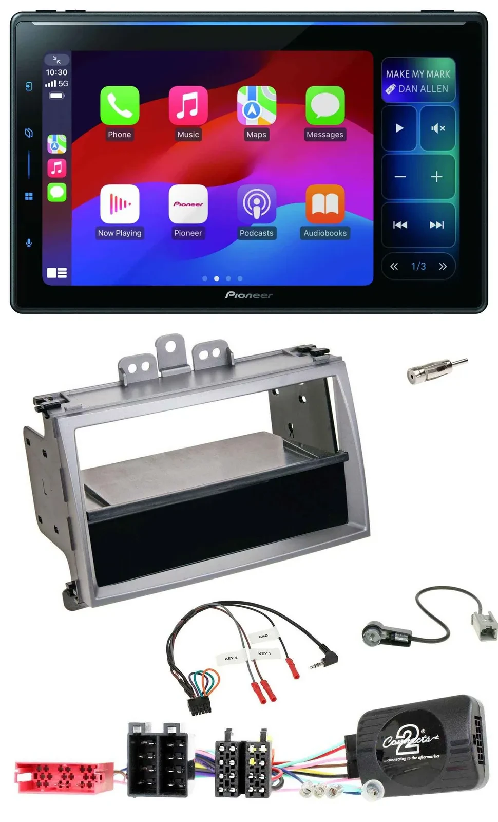 Pioneer Bluetooth DAB Lenkrad USB Autoradio für Hyundai i20 ISO 2009-2011 silber