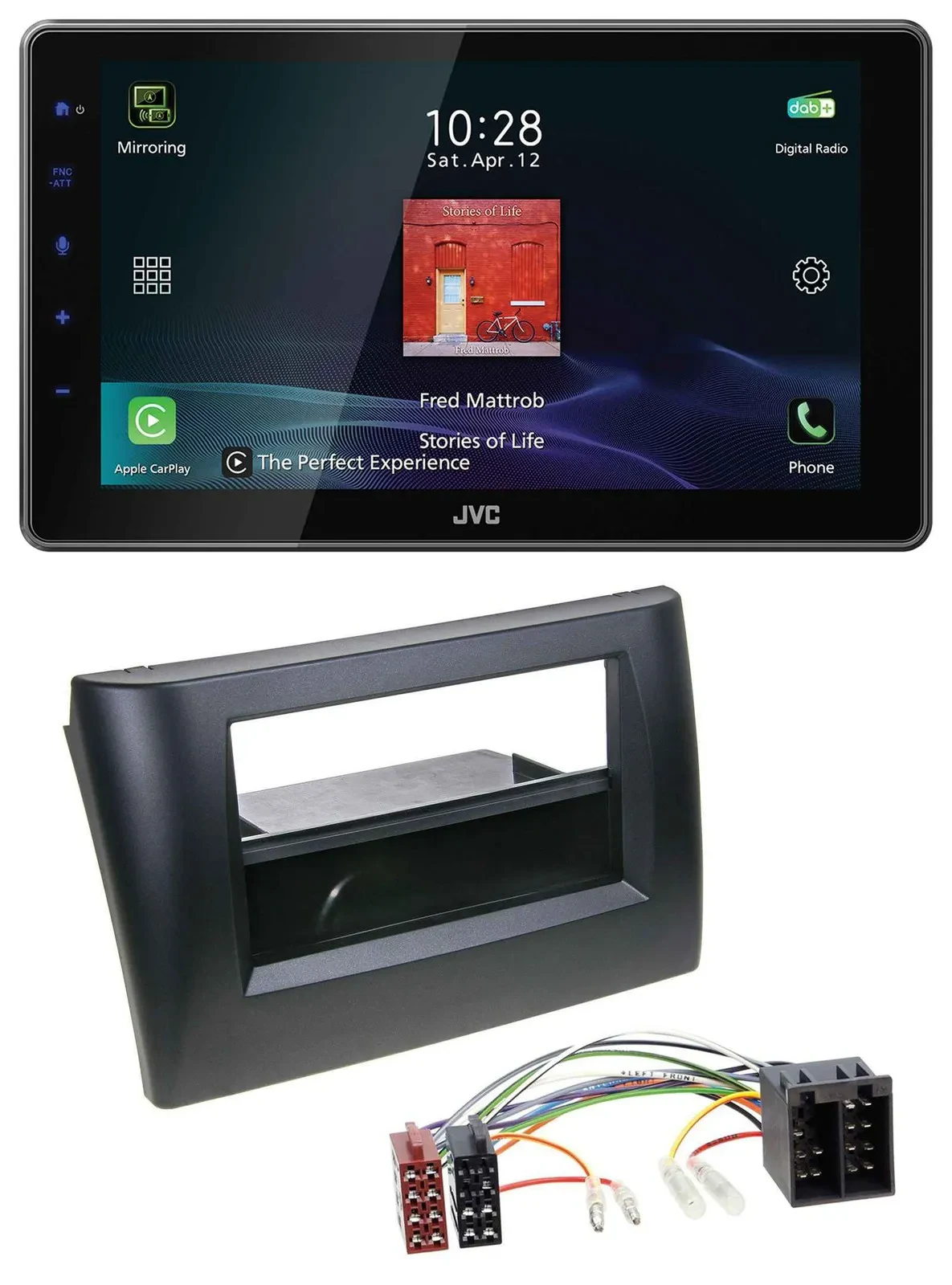 JVC DAB MP3 Bluetooth USB Autoradio für Fiat Stilo 192 01-08 Ablagefach