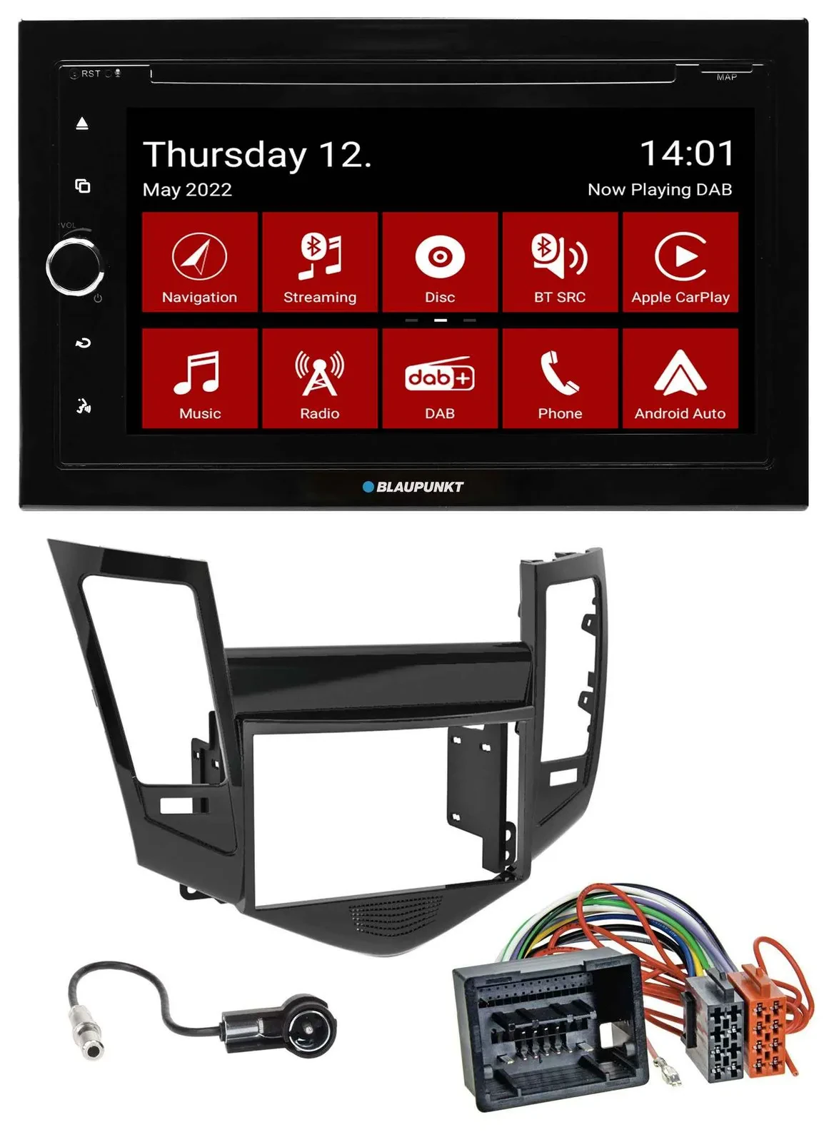 Blaupunkt MP3 DVD Bluetooth DAB 2DIN USB Autoradio für Chevrolet Cruze ab 2009
