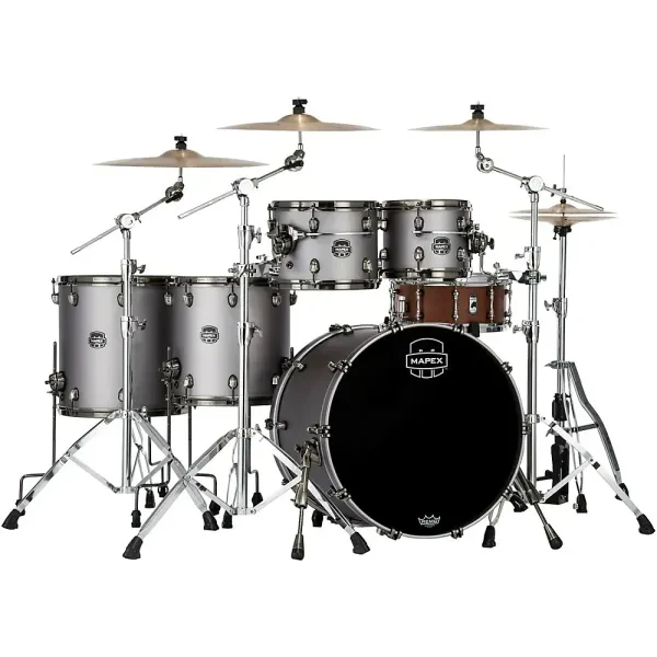 Mapex Saturn Evolution Workhorse Birch 5-Piece Shell Pack 22" Bass Gun Metal Gry