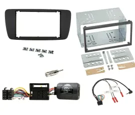 Einbauset Lenkradadapter Doppel DIN Autoradio für Seat Ibiza ab 08 nitschwarz