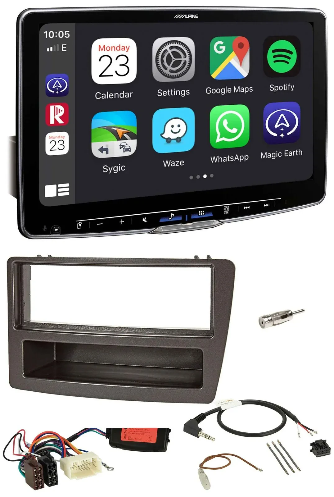 Alpine Lenkrad USB Bluetooth DAB Autoradio für Honda Civic 04-06 anthrazit