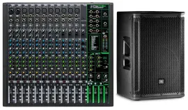 JBL SRX812P 12" 2000 Watt Powered 2-Way DJ PA Speaker/Monitor w/DSP+Mackie Mixer