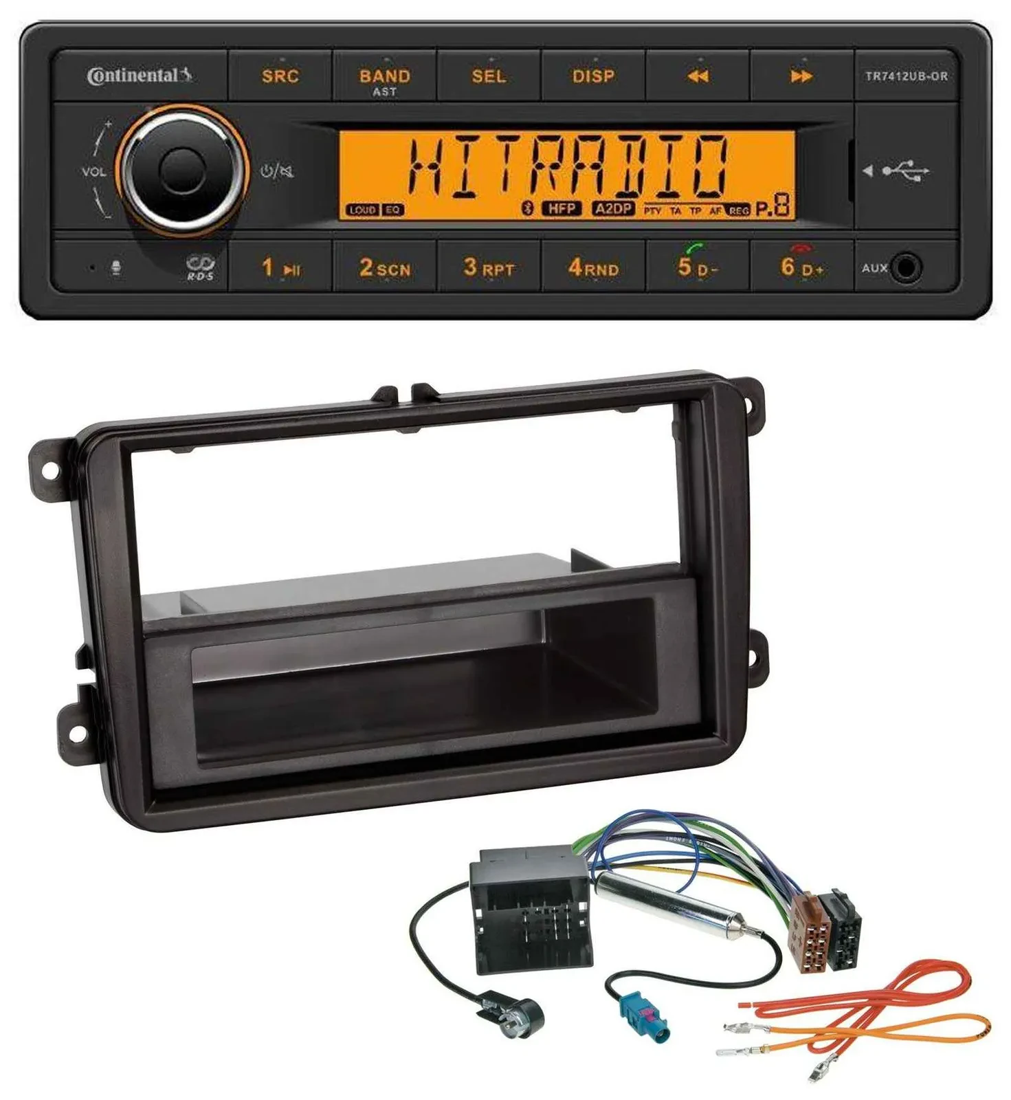 Continental MP3 Bluetooth AUX USB Autoradio für Skoda Fabia Octavia Rapid Roomst