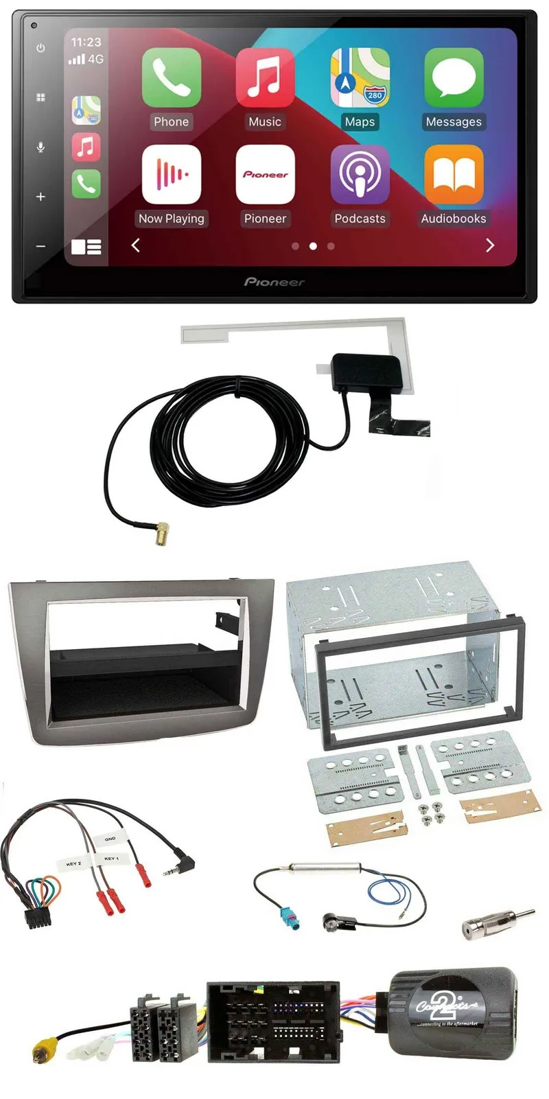 Автомагнитола Pioneer 2DIN, DAB, Bluetooth, USB для Alfa Romeo Mito (2014–2018), поддержка управления на руле