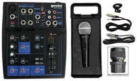 Gemini GEM-05USB 5 Channel Bluetooth Mixer w/USB 5 Ins/2 Bus/2 Band EQ+Mic