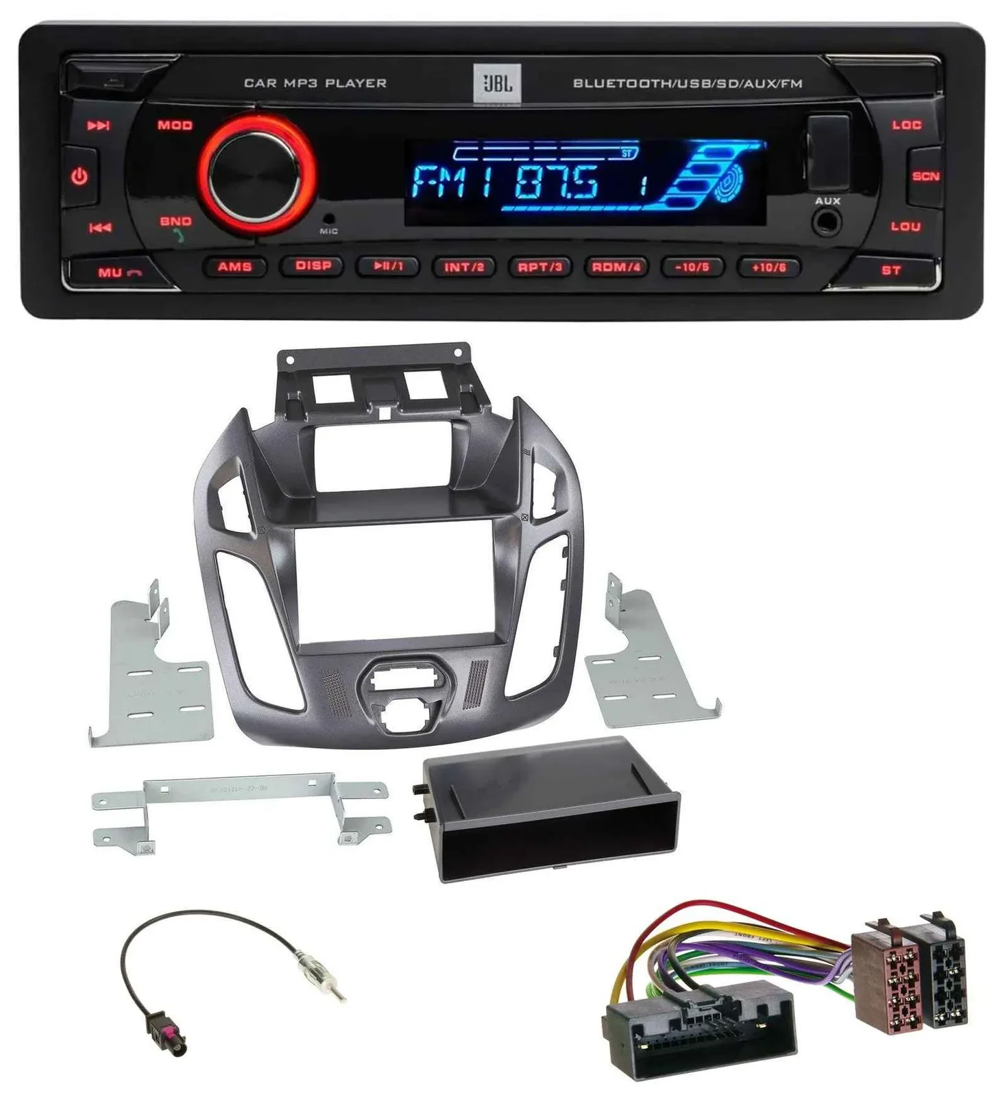 JBL AUX MP3 USB Bluetooth SD Autoradio für Ford Transit Connect 12-18 Display Pe
