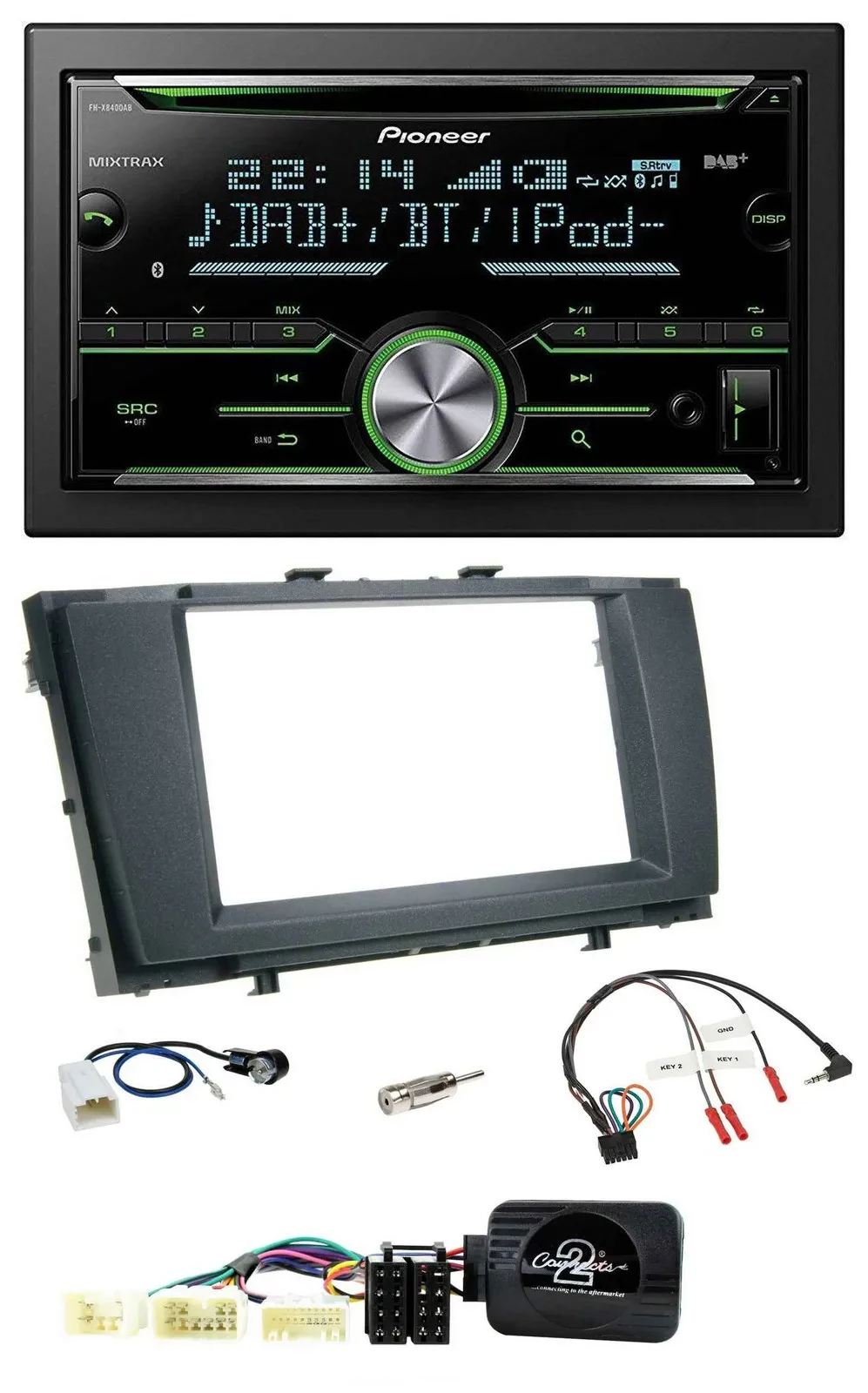 Pioneer Bluetooth Lenkrad DAB 2DIN USB CD Autoradio für Toyota Avensis 2009-2011