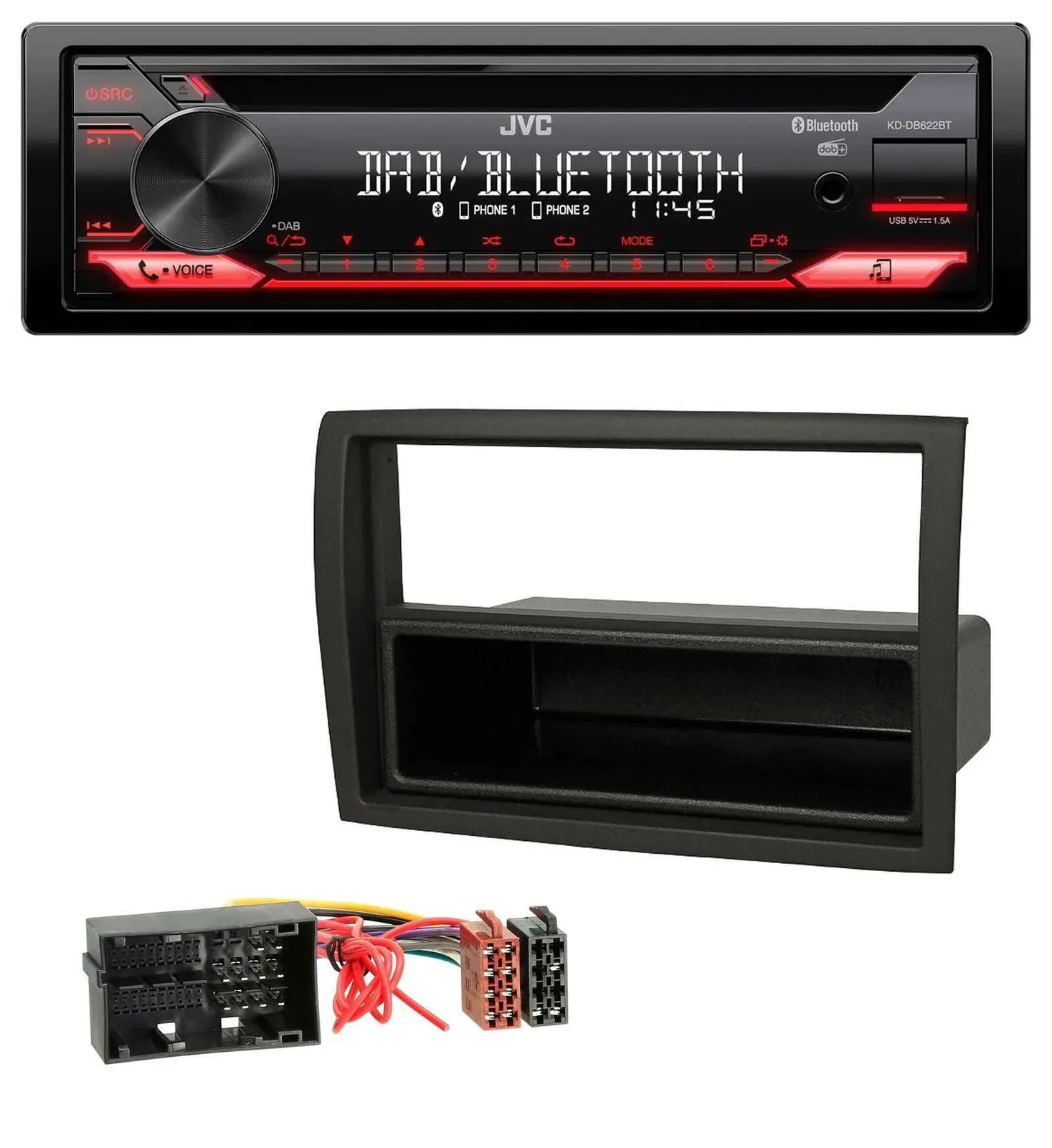 JVC CD DAB USB Bluetooth MP3 Autoradio für Fiat Ducato Citroen Jumper Peugeot Bo