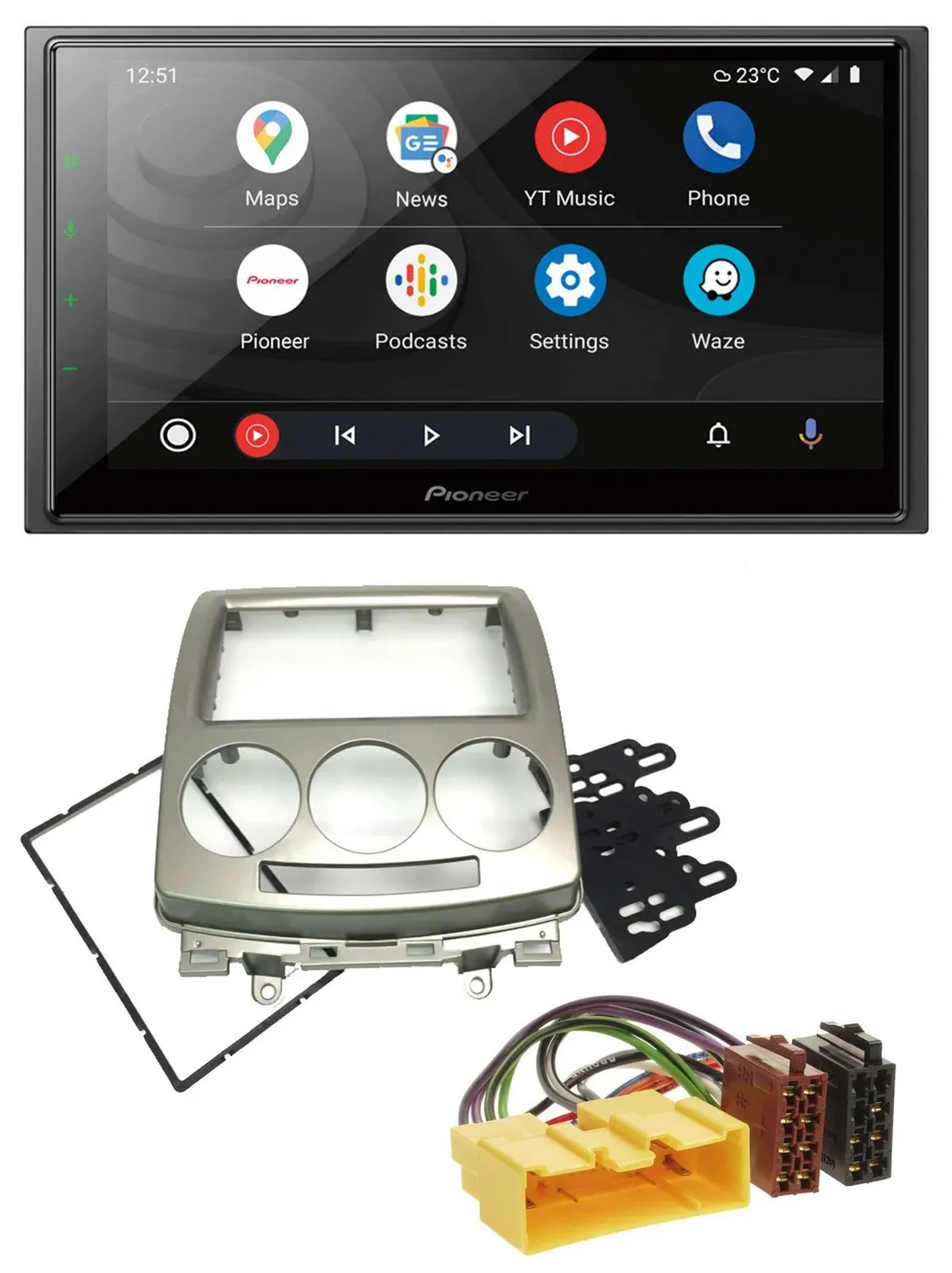 Автомагнитола для Mazda 5 (CR, 2005–2010) Pioneer 2DIN, USB, DAB, MP3, Bluetooth