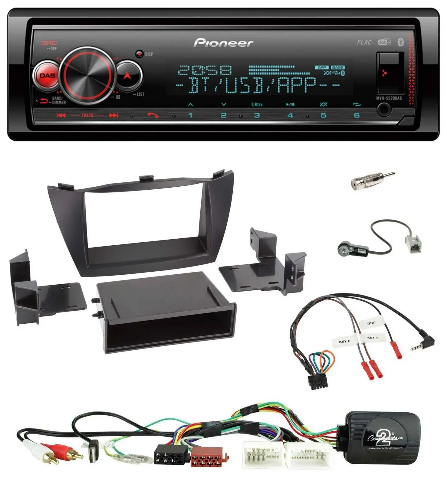 Pioneer Bluetooth USB Lenkrad DAB Autoradio für Hyundai Tucson 2010-2015