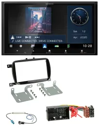 Kenwood Bluetooth 2DIN USB DAB MP3 Autoradio für Fiat 500X ab 2016 klavierlack s