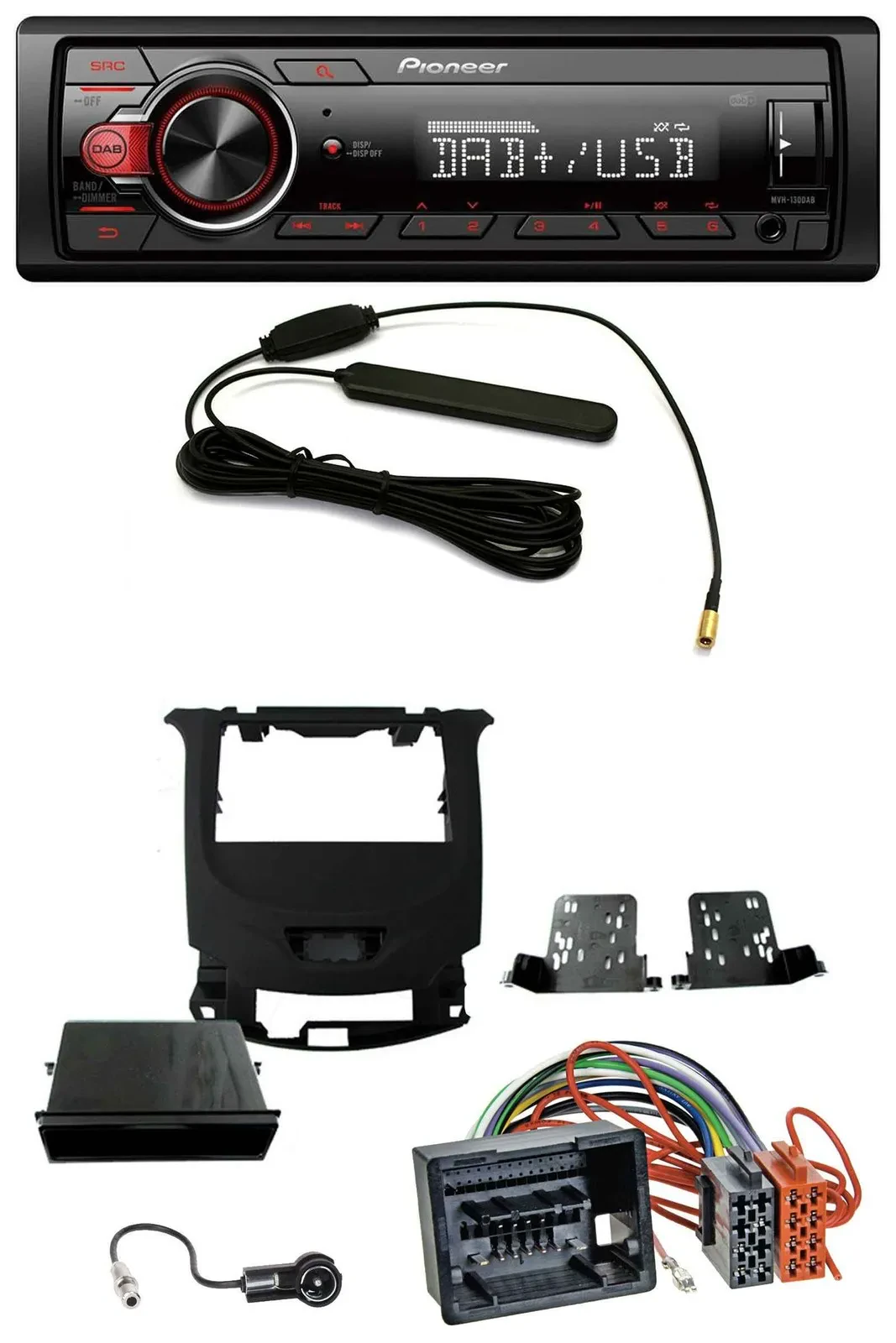 Автомагнитола для Chevrolet Cruze (с 2016) Pioneer 1 DIN MP3 DAB USB AUX, черный глянец (piano black)