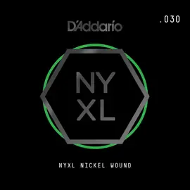 Струна для электрогитары D'Addario NYNW030 NYXL Nickel Wound Singles, сталь никелированная, калибр 30