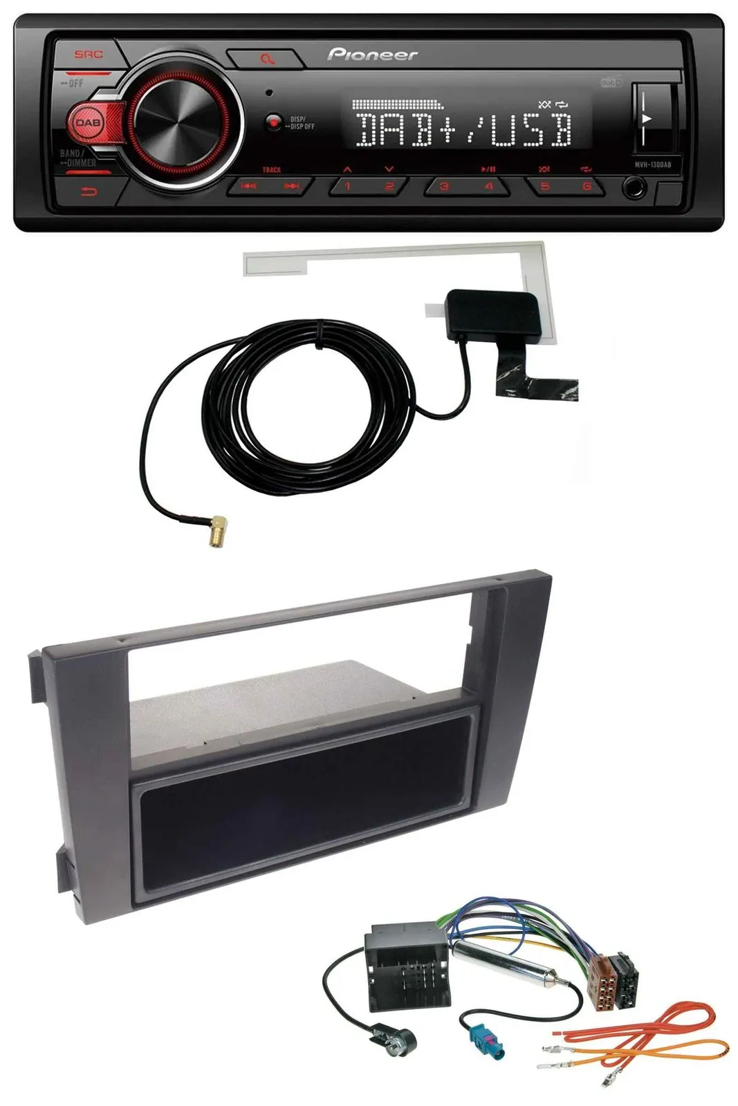 Pioneer 1DIN MP3 DAB USB AUX Autoradio für Audi A6 01-05 C5 Symphony Quadlock