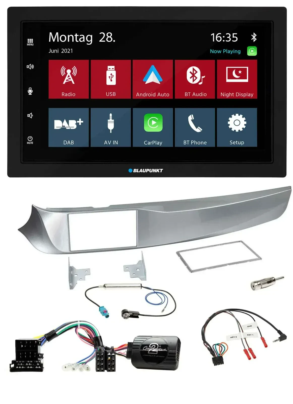 Blaupunkt Lenkrad Bluetooth DAB 2DIN USB Autoradio für Alfa Giulietta 2010-2014