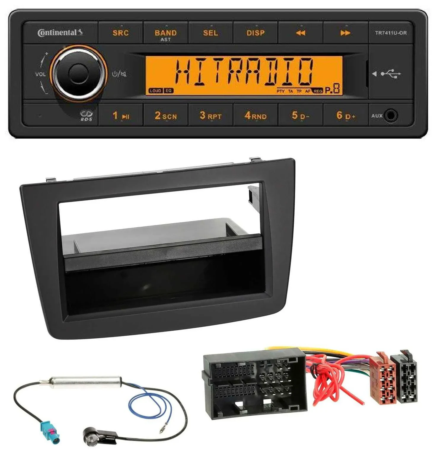 Continental 1DIN USB AUX MP3 Autoradio für Alfa Romeo Mito 955 ab 14 schwarz