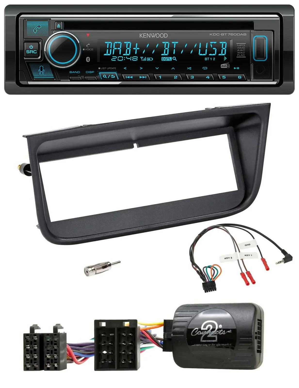Kenwood Lenkrad Bluetooth DAB USB CD Autoradio für Peugeot 406 2002-2005