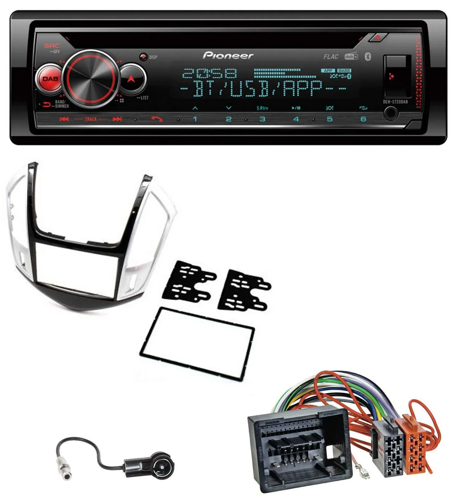Автомагнитола для Chevrolet Cruze (2011–2016) Pioneer MP3 DAB CD Bluetooth USB серебристый