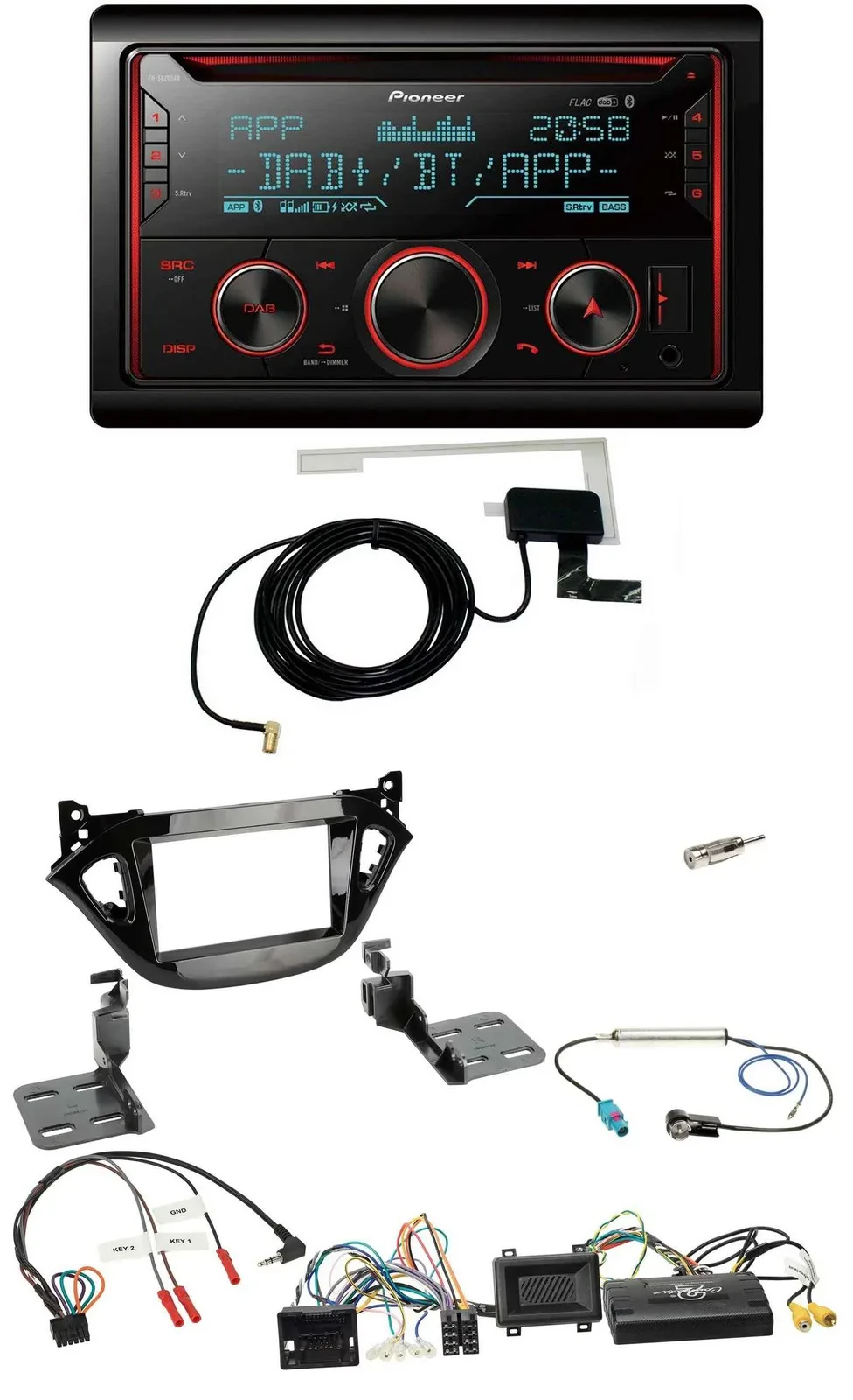 Pioneer 2DIN Lenkrad DAB USB CD Bluetooth Autoradio für Opel Adam Corsa E 2017-2