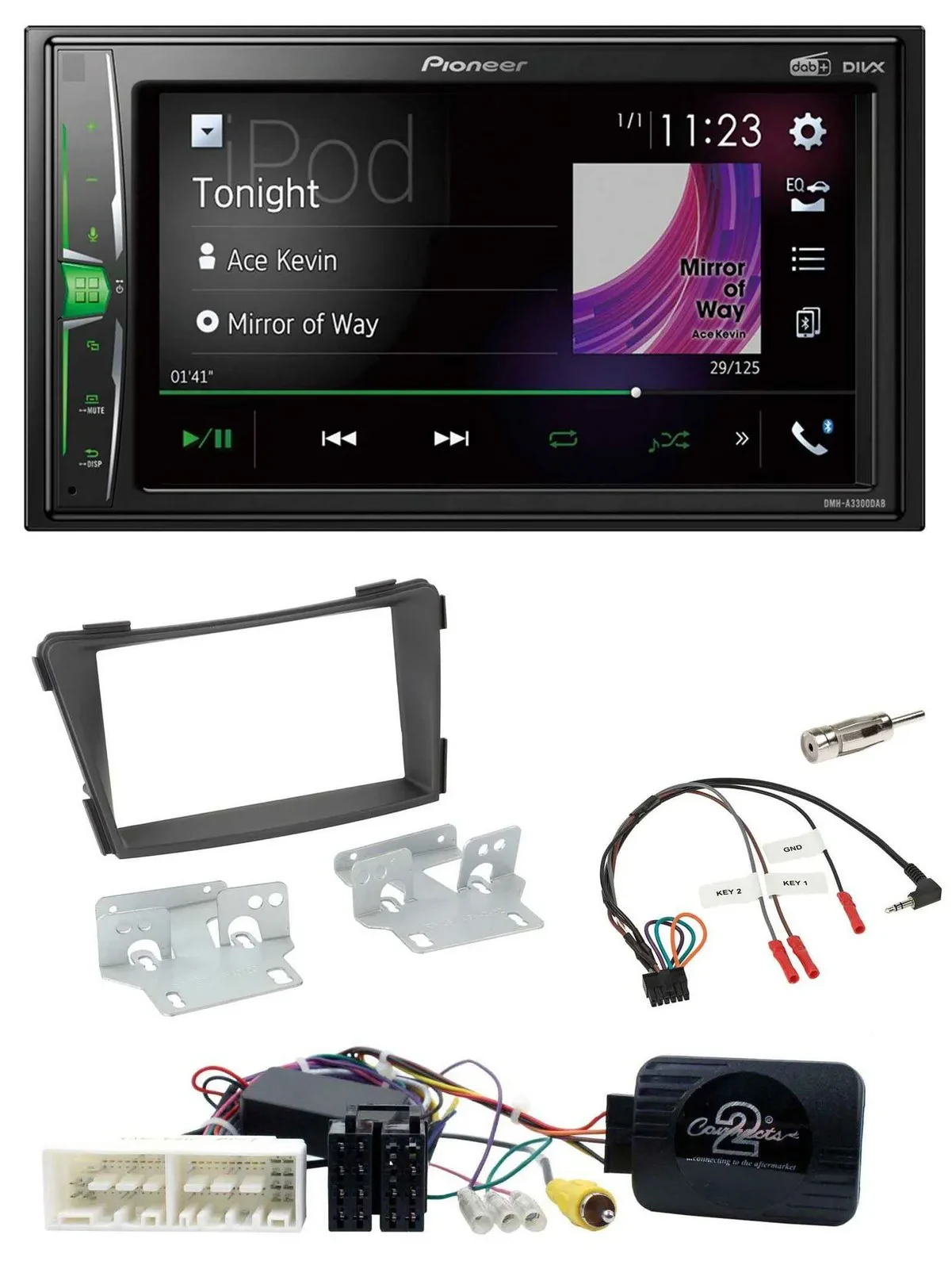 Автомагнитола Pioneer 2DIN, DAB, USB, Bluetooth, для Hyundai i40 (VF, с 2016), черный