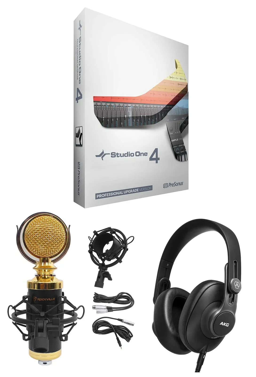 Presonus Studio One 4 Pro Upgrade from Artist/Producer to v4+Mic+AKG Headphones