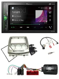 Pioneer 2DIN Lenkrad DAB USB Bluetooth Autoradio für Mazda 5 CR 2005-2010 silber