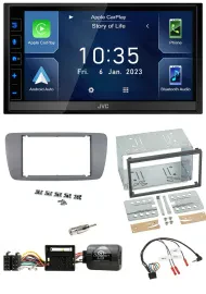 JVC DAB Bluetooth Lenkrad USB 2DIN Autoradio für Seat Ibiza ab 08 conemaragrau
