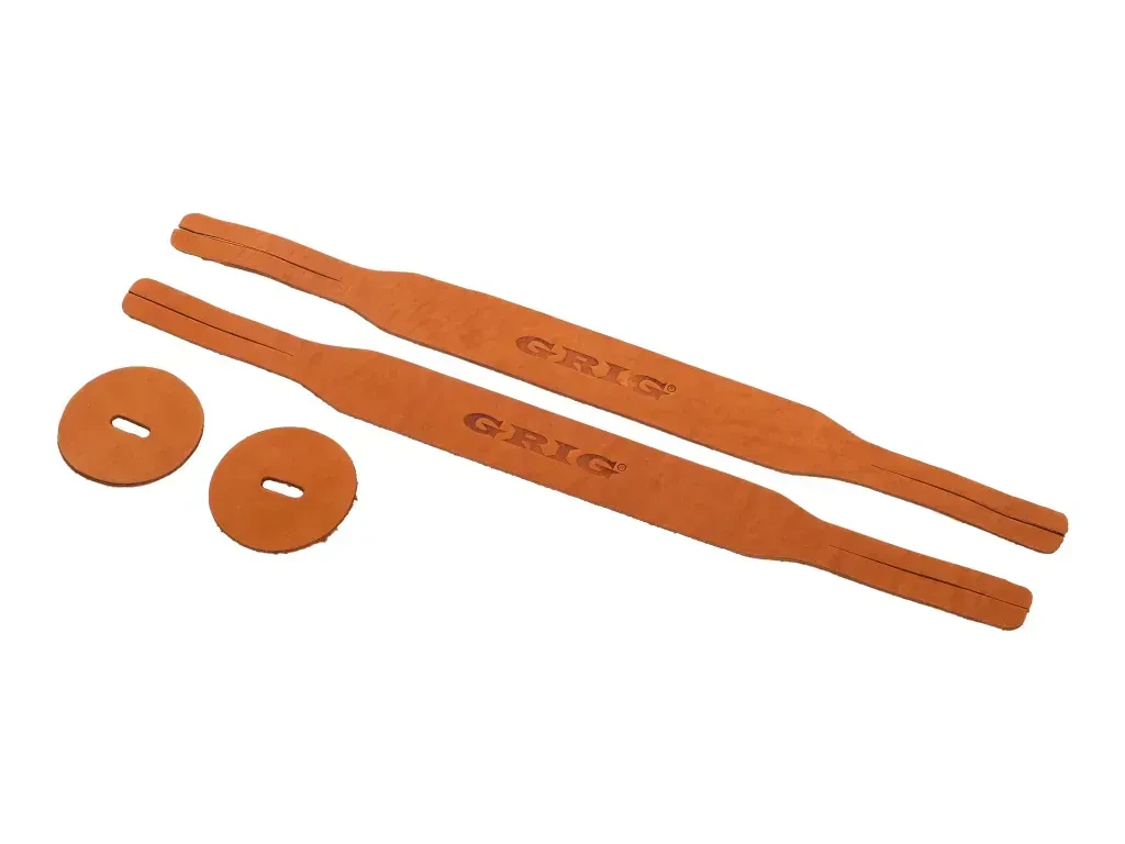 Ремни для оркестровых тарелок Grig GRT-3 кожа, светло-коричневый (набор, 2 шт)