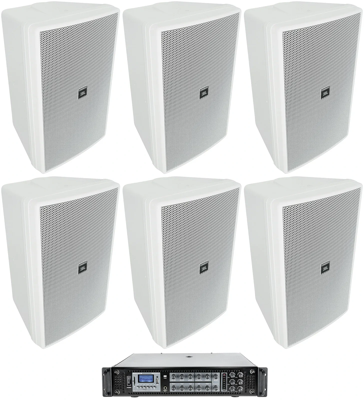 Настенная акустика JBL Control 31 White с усилителем (6 штук)