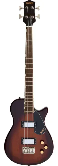 Бас-гитара Gretsch Streamliner Jet Club Bass Single-Cut, 4-струнная, short-scale, лавровая накладка грифа, санберст (Havana Burst)