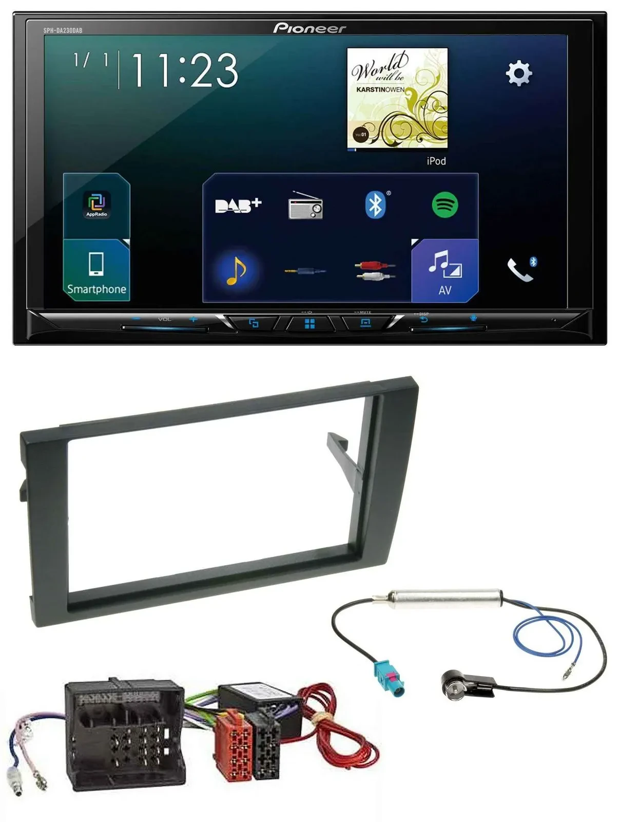 Pioneer MP3 Bluetooth USB 2DIN DAB Autoradio für Audi A4 B7 04-08 Aktivsystem MO