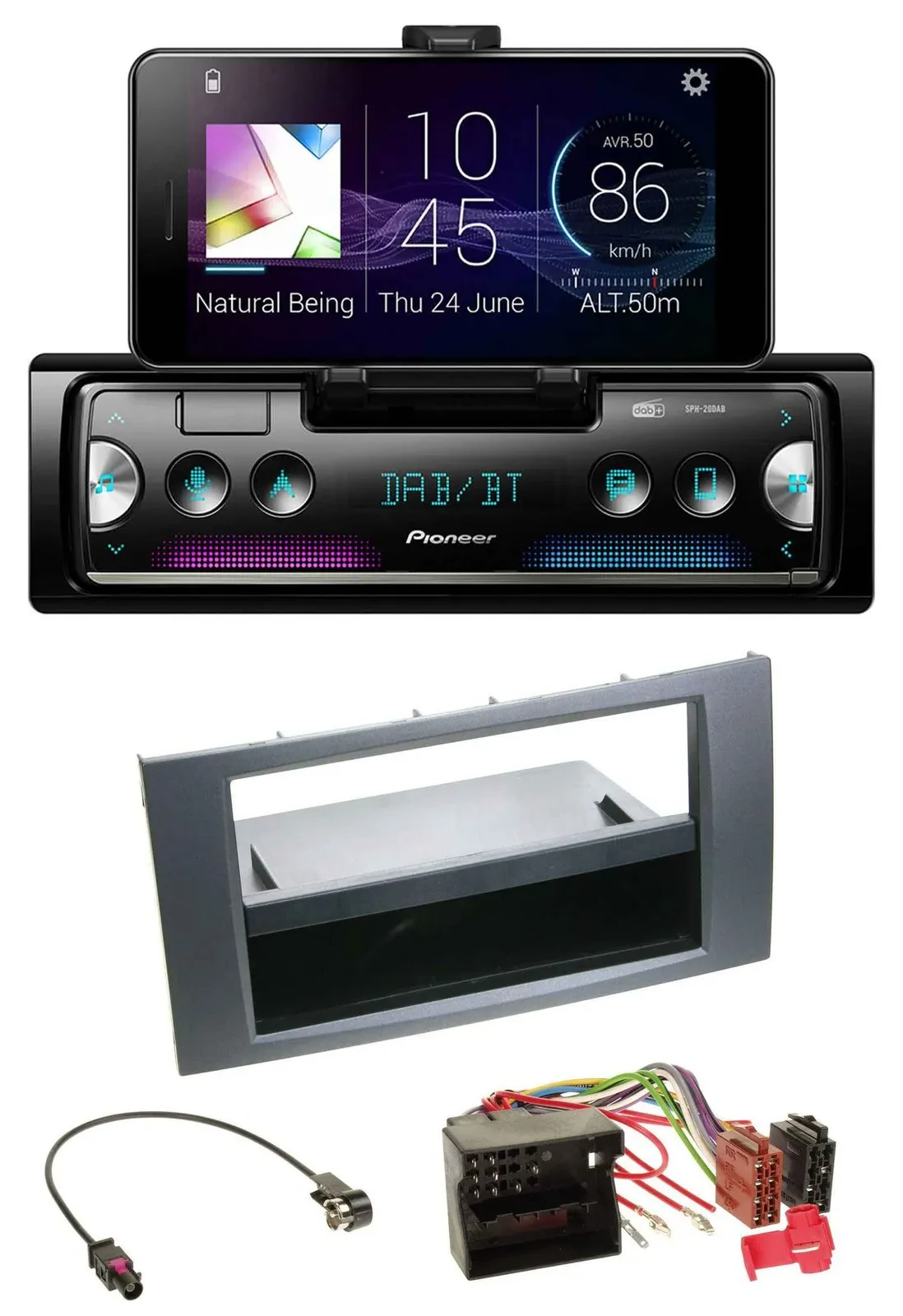 Автомагнитола Pioneer USB MP3 Bluetooth DAB для Ford Fusion/Kuga/Transit (2005–2012), антрацит