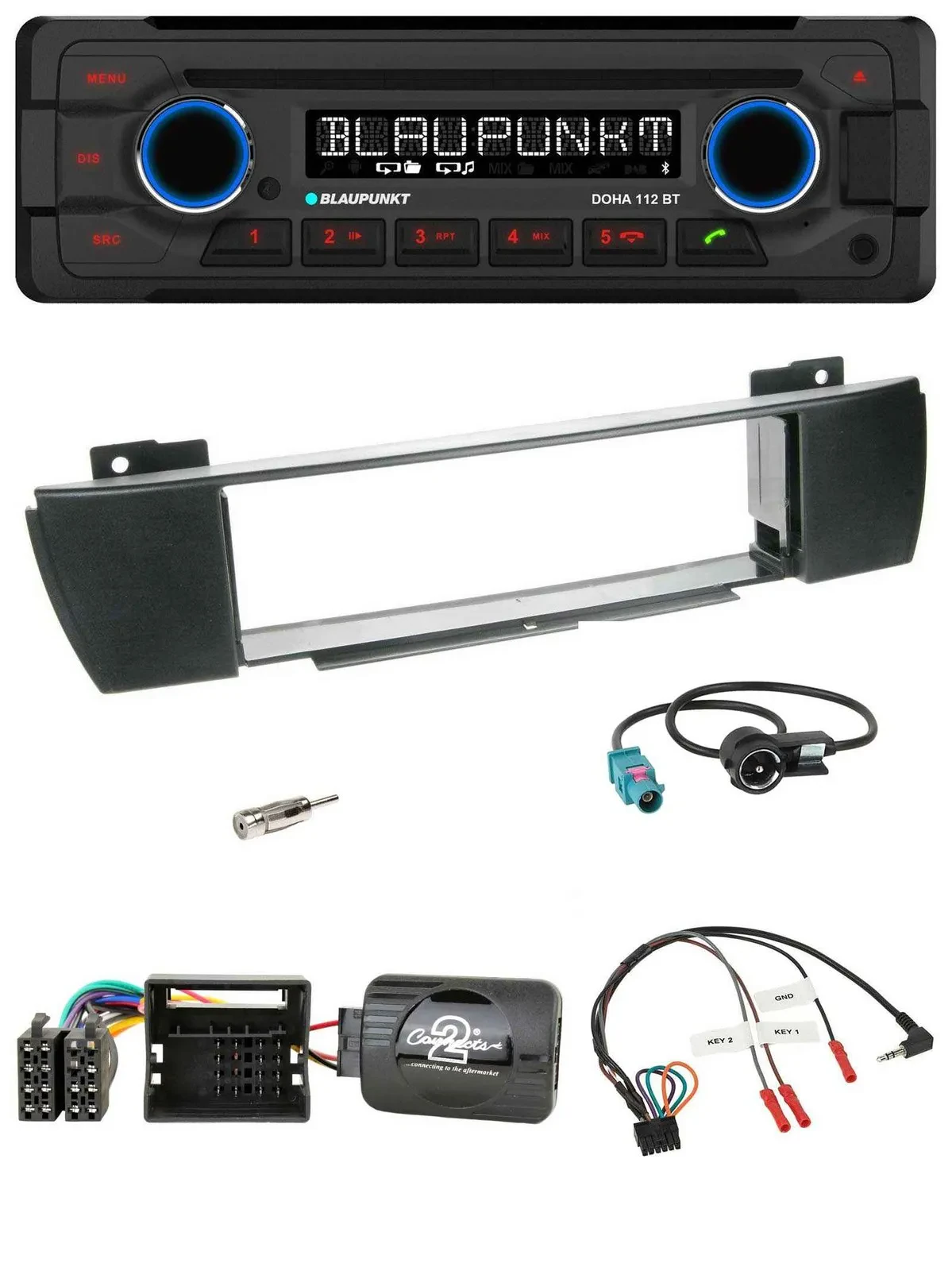 Blaupunkt Lenkrad MP3 CD Bluetooth USB Autoradio für BMW X3 E83 2004-2010 mittig
